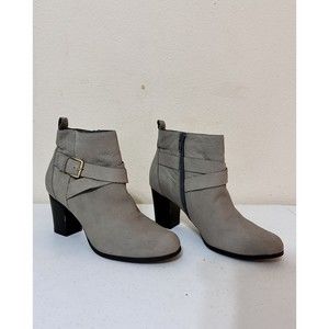 Cole Haan Grand.OS Signature Ankle Boots W02759 Heels Leather Gray Womens 7.5B